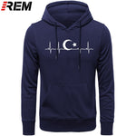 Fo'r Men Casual Cotton Long Sleeve Funny Turkish Flags Hoodies, Sweatshirts