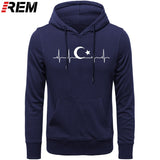 Fo'r Men Casual Cotton Long Sleeve Funny Turkish Flags Hoodies, Sweatshirts