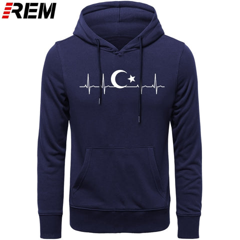 Fo'r Men Casual Cotton Long Sleeve Funny Turkish Flags Hoodies, Sweatshirts