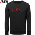 Fo'r Men Casual Cotton Long Sleeve Funny Turkish Flags Hoodies, Sweatshirts