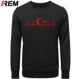 Fo'r Men Casual Cotton Long Sleeve Funny Turkish Flags Hoodies, Sweatshirts