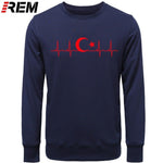 Fo'r Men Casual Cotton Long Sleeve Funny Turkish Flags Hoodies, Sweatshirts