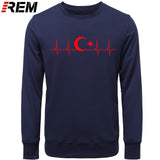 Fo'r Men Casual Cotton Long Sleeve Funny Turkish Flags Hoodies, Sweatshirts
