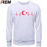 Fo'r Men Casual Cotton Long Sleeve Funny Turkish Flags Hoodies, Sweatshirts