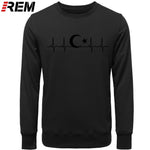 Fo'r Men Casual Cotton Long Sleeve Funny Turkish Flags Hoodies, Sweatshirts