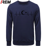 Fo'r Men Casual Cotton Long Sleeve Funny Turkish Flags Hoodies, Sweatshirts