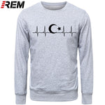 Fo'r Men Casual Cotton Long Sleeve Funny Turkish Flags Hoodies, Sweatshirts