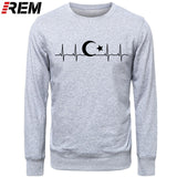 Fo'r Men Casual Cotton Long Sleeve Funny Turkish Flags Hoodies, Sweatshirts