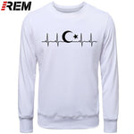 Fo'r Men Casual Cotton Long Sleeve Funny Turkish Flags Hoodies, Sweatshirts