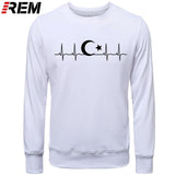 Fo'r Men Casual Cotton Long Sleeve Funny Turkish Flags Hoodies, Sweatshirts