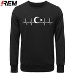 Fo'r Men Casual Cotton Long Sleeve Funny Turkish Flags Hoodies, Sweatshirts