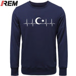 Fo'r Men Casual Cotton Long Sleeve Funny Turkish Flags Hoodies, Sweatshirts
