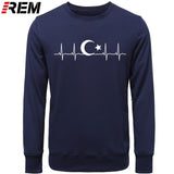 Fo'r Men Casual Cotton Long Sleeve Funny Turkish Flags Hoodies, Sweatshirts