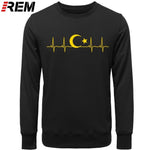 Fo'r Men Casual Cotton Long Sleeve Funny Turkish Flags Hoodies, Sweatshirts