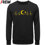 Fo'r Men Casual Cotton Long Sleeve Funny Turkish Flags Hoodies, Sweatshirts