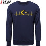 Fo'r Men Casual Cotton Long Sleeve Funny Turkish Flags Hoodies, Sweatshirts