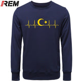 Fo'r Men Casual Cotton Long Sleeve Funny Turkish Flags Hoodies, Sweatshirts