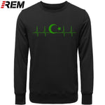 Fo'r Men Casual Cotton Long Sleeve Funny Turkish Flags Hoodies, Sweatshirts