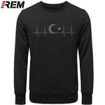 Fo'r Men Casual Cotton Long Sleeve Funny Turkish Flags Hoodies, Sweatshirts