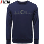Fo'r Men Casual Cotton Long Sleeve Funny Turkish Flags Hoodies, Sweatshirts