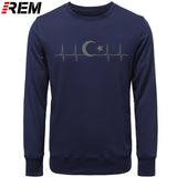 Fo'r Men Casual Cotton Long Sleeve Funny Turkish Flags Hoodies, Sweatshirts