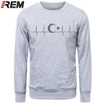 Fo'r Men Casual Cotton Long Sleeve Funny Turkish Flags Hoodies, Sweatshirts