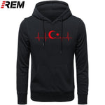 Fo'r Men Casual Cotton Long Sleeve Funny Turkish Flags Hoodies, Sweatshirts