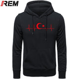 Fo'r Men Casual Cotton Long Sleeve Funny Turkish Flags Hoodies, Sweatshirts