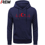 Fo'r Men Casual Cotton Long Sleeve Funny Turkish Flags Hoodies, Sweatshirts