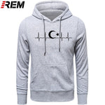 Fo'r Men Casual Cotton Long Sleeve Funny Turkish Flags Hoodies, Sweatshirts
