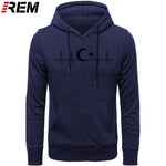 Fo'r Men Casual Cotton Long Sleeve Funny Turkish Flags Hoodies, Sweatshirts