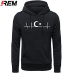 Fo'r Men Casual Cotton Long Sleeve Funny Turkish Flags Hoodies, Sweatshirts