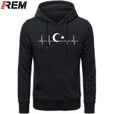 Fo'r Men Casual Cotton Long Sleeve Funny Turkish Flags Hoodies, Sweatshirts