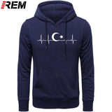 Fo'r Men Casual Cotton Long Sleeve Funny Turkish Flags Hoodies, Sweatshirts