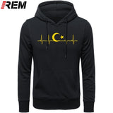 Fo'r Men Casual Cotton Long Sleeve Funny Turkish Flags Hoodies, Sweatshirts