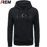 Fo'r Men Casual Cotton Long Sleeve Funny Turkish Flags Hoodies, Sweatshirts