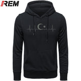 Fo'r Men Casual Cotton Long Sleeve Funny Turkish Flags Hoodies, Sweatshirts