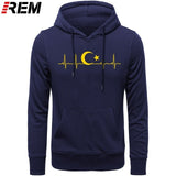 Fo'r Men Casual Cotton Long Sleeve Funny Turkish Flags Hoodies, Sweatshirts