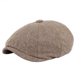 Men beret vintage Herringbone Gatsby Tweed peaky blinders hat