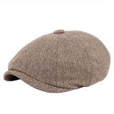 Men beret vintage Herringbone Gatsby Tweed peaky blinders hat
