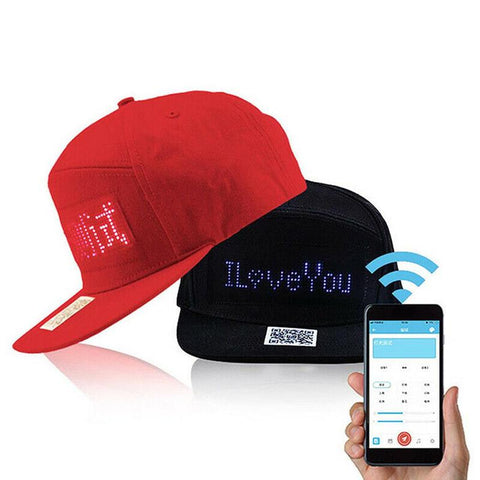 Hip Hop Hats for Men Women Hat LED Display Light Hat Word Pattern