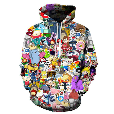 Anime Hoodies Men/Women 3D Sweatshirts With Hat Hoody