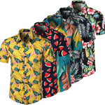 Fruit Print Shirts Tops Casual Short Sleeve Summer Holiday Vacation