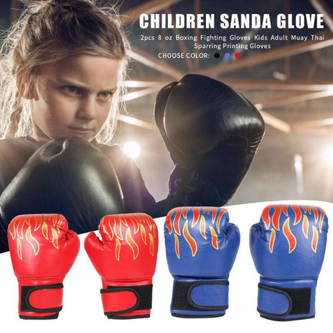 Leather Flame Gloves Sanda Boxing Training Glove